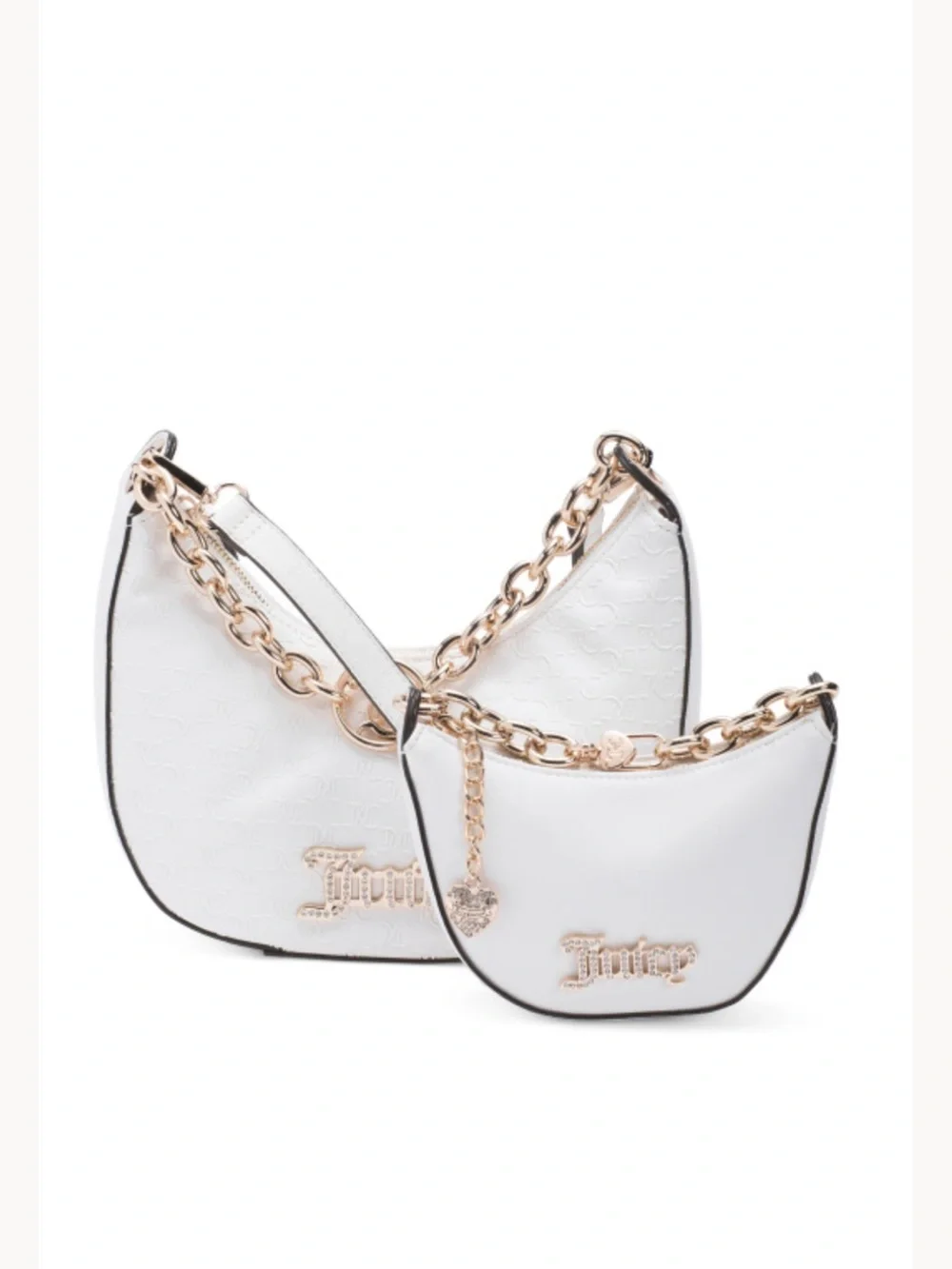 Juicy Couture Cream Hobo & Mini Crossbody Set with Gold Chain - Picture 2 of 4